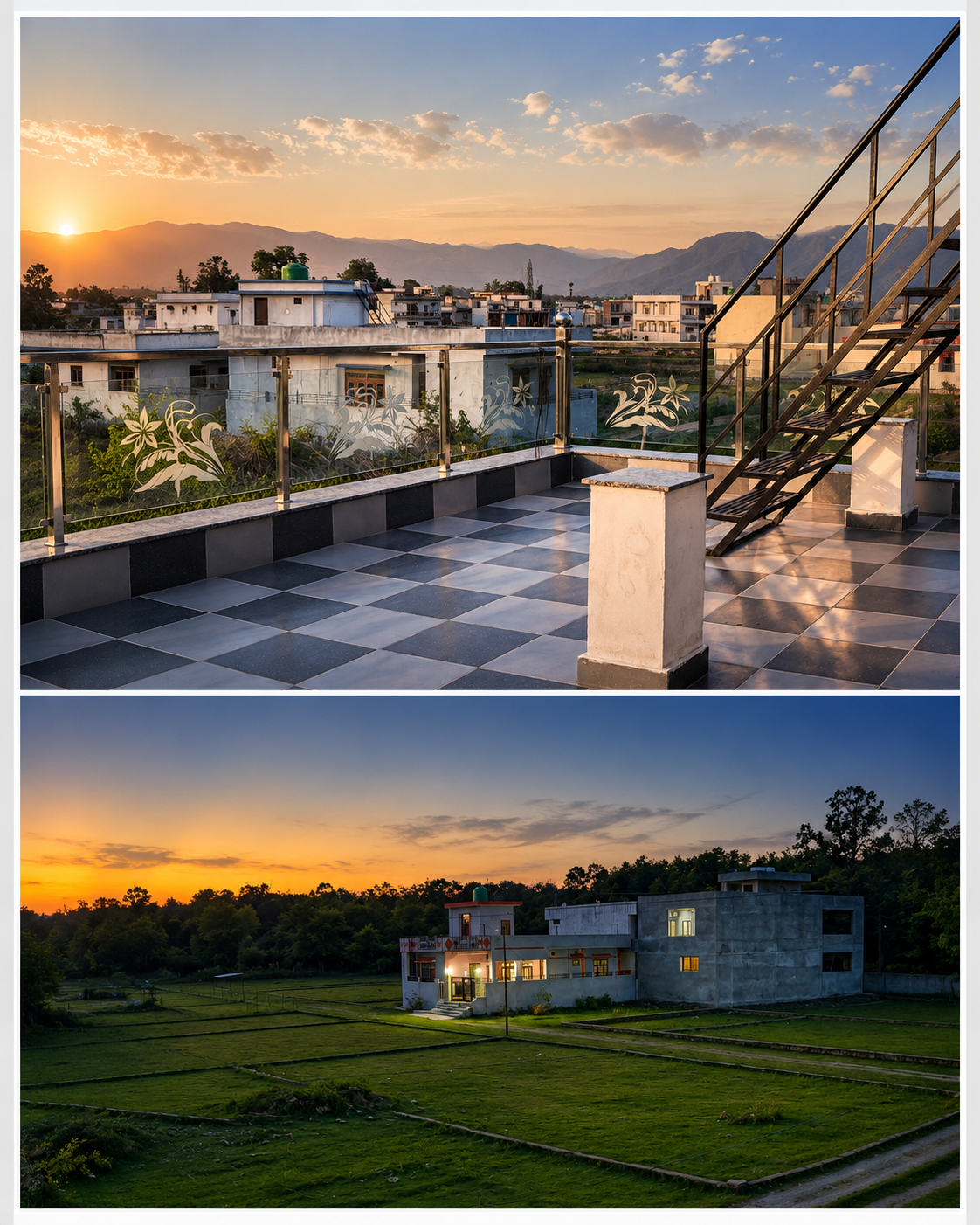Sunset from rooftop terrace